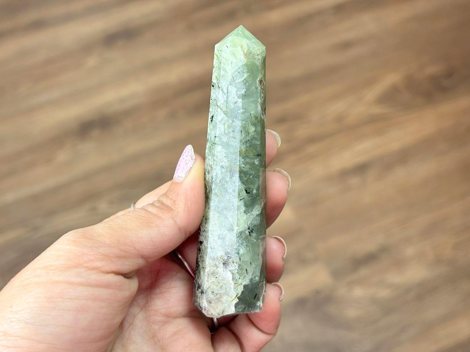 Prehnite Crystal Obelisk | 3.5-4 inch | Spiritual Healing | Natural | Home Decor