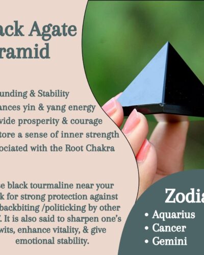Black Agate Pyramid | 1.5–2 Inch | Handmade Decorative Pyramid for Home, Office & Table Décor