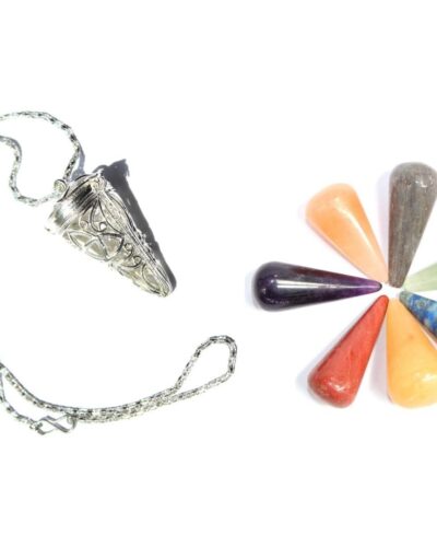 Silver plated Triquetra Cage Cone Pendulum | Meditation | Healing | Divination | Dowsing Pendulum