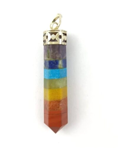 7 Chakra Bounded Point Pendant | Chakra Balancing | spiritual Healing | Peace , Calmness | Natural Crystal Point Pendant