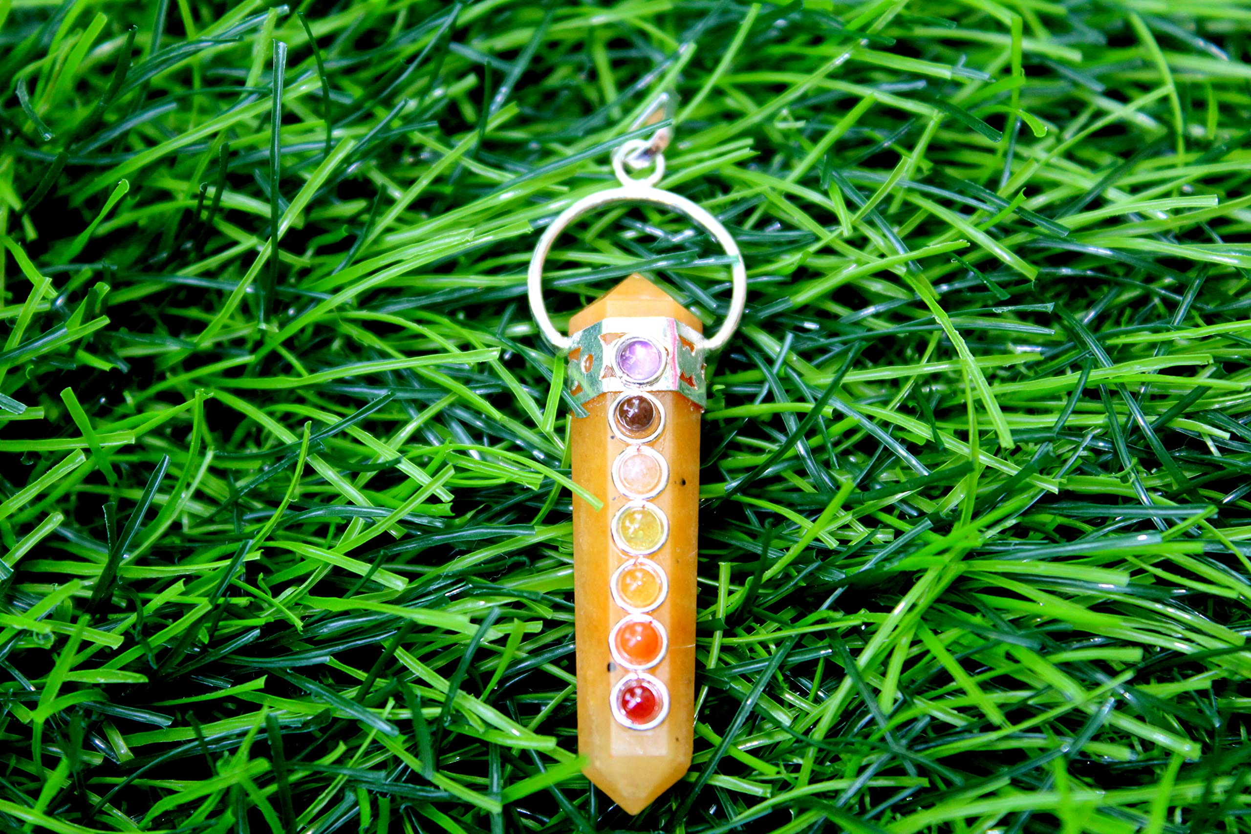 Yellow Jasper Double Point Chakra Terminated Point Pendant | Healing | Crystal Therapy | Dowsing Pendant