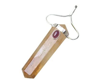 Citrine with Amethyst Terminated Double Point Pendant | Crystal Therapy | Spirituality | Natural Crystal Point pendant
