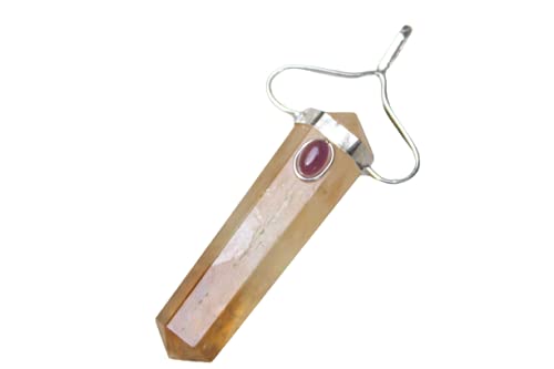 Citrine with Amethyst Terminated Double Point Pendant | Crystal Therapy | Spirituality | Natural Crystal Point pendant