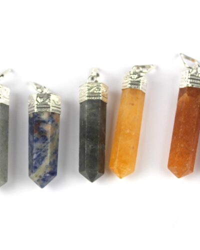 Chakra Pencil Point Pendant Set Of 7 | Gemstone Healing | Crystal Therapy | Natural Crystal Pendant