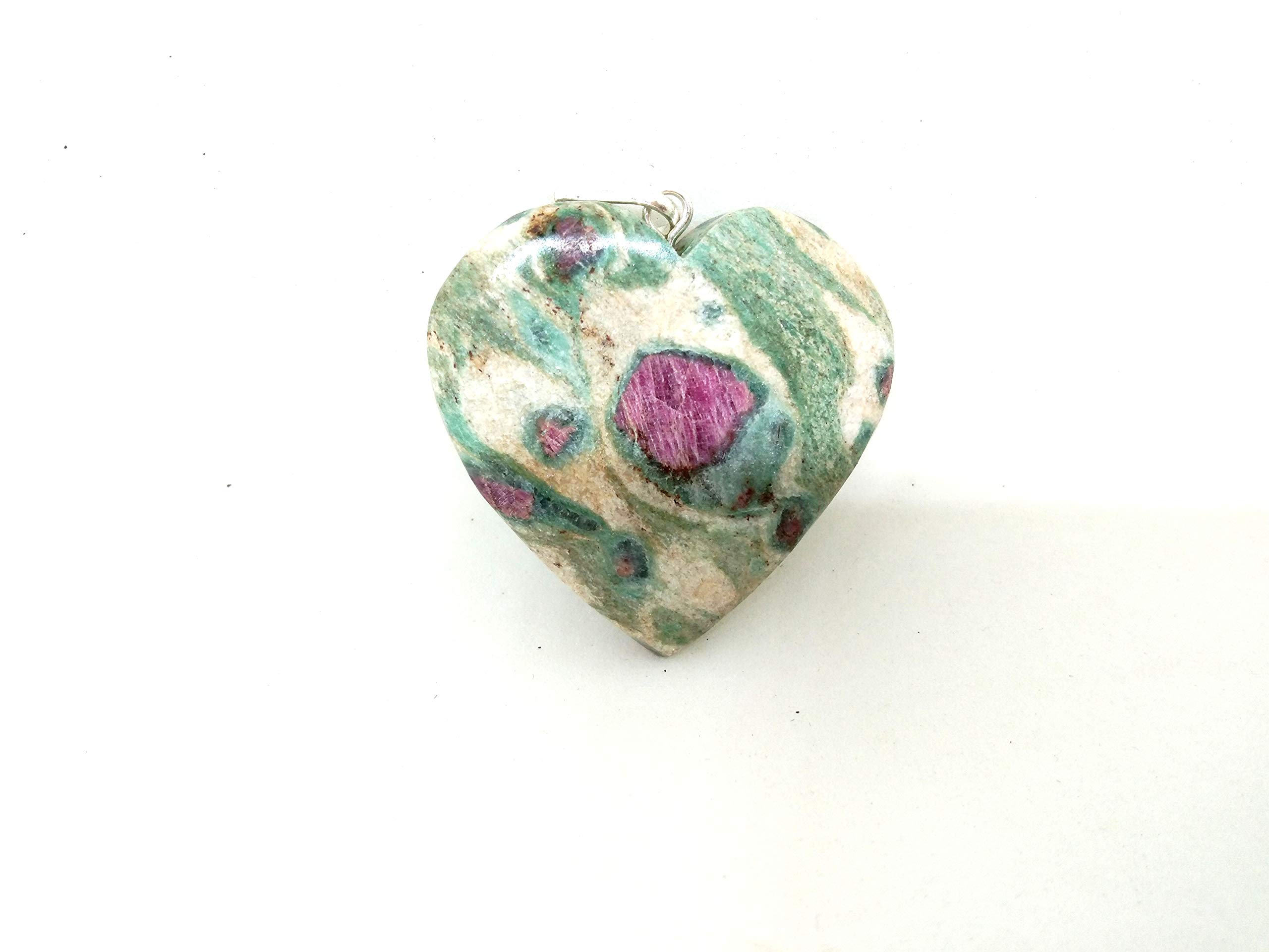 Ruby Fuschite Heart Pendant | Gemstone Healing | Spirituality | Balancing | Natural Crystal Heart Pendant