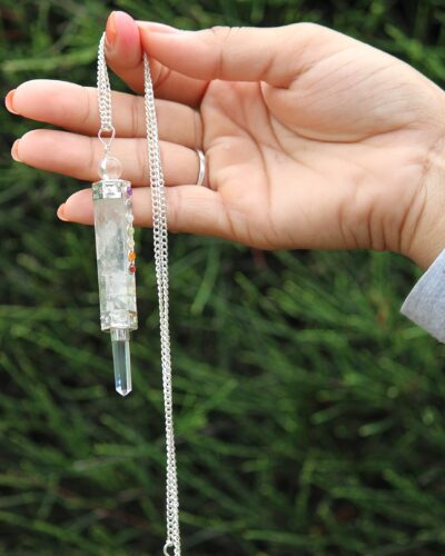 Authentic Crystal Quartz Chakra Wand Pendant | Gemstone Healing | Natural crystal | Chakra Wand Pendant