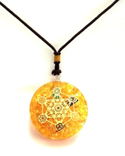 Citrine Metatron Orgone Pendant | Chakra Balancing Healing Meditation | Pendant