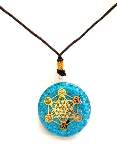 Turquoise Metatron Orgone Pendant | Healing Meditation crystal Chakra Balancing | Good Luck Gift