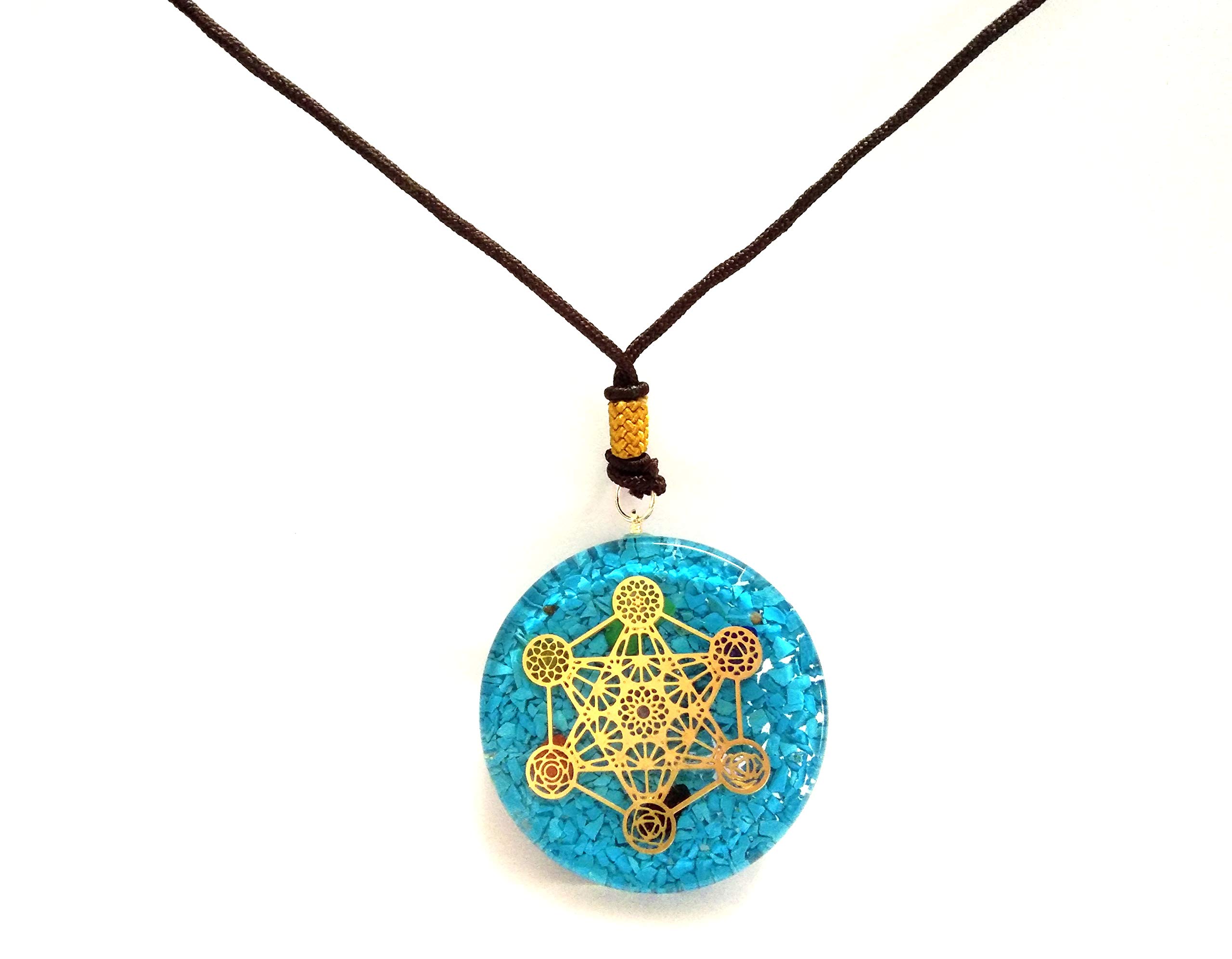 Turquoise Metatron Orgone Pendant | Healing Meditation crystal Chakra Balancing | Good Luck Gift