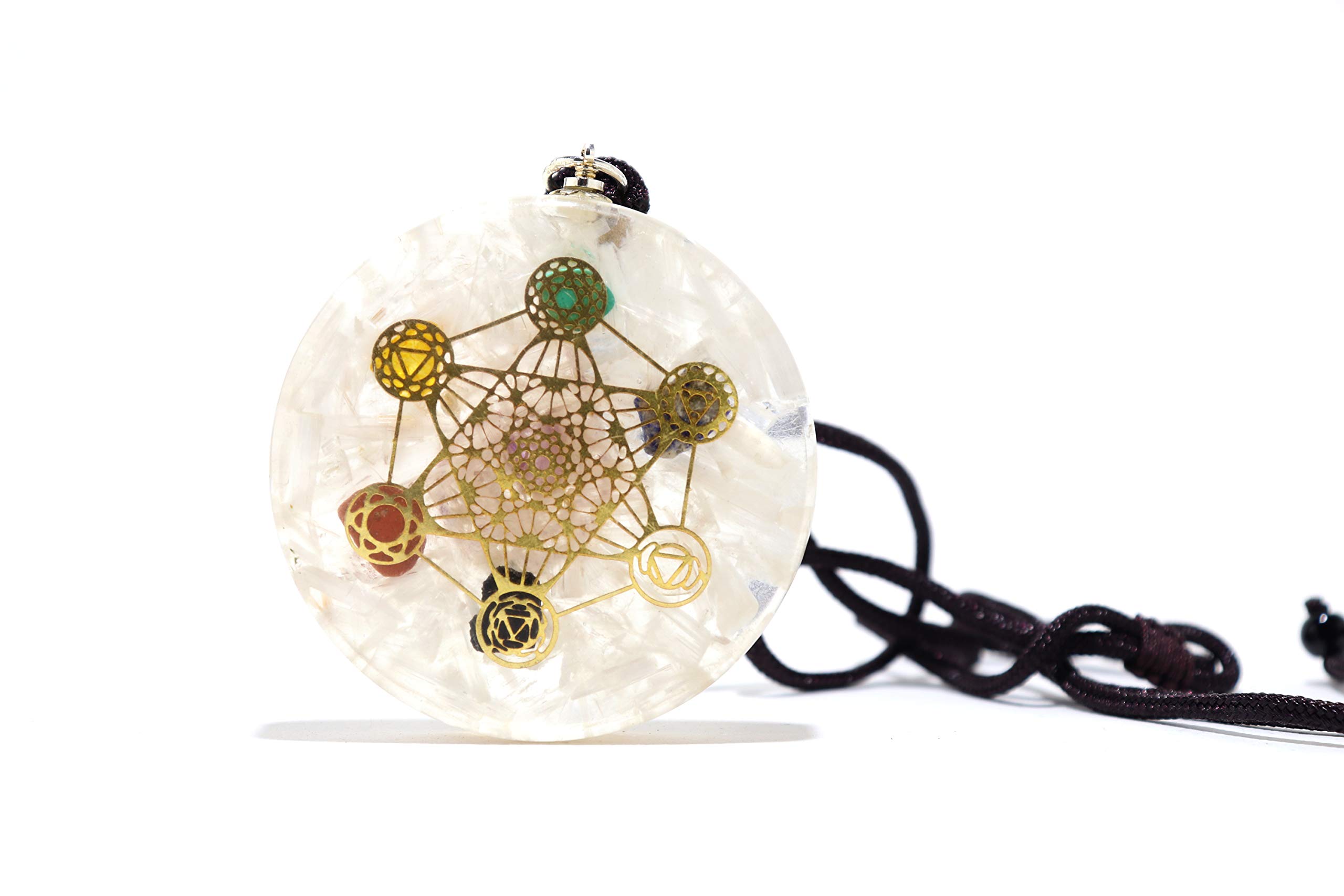 Selenite Metatron Orgone Pendant | Energized Pendant Spiritual energy Healing Meditation Divine Energy | Orgone Pendant