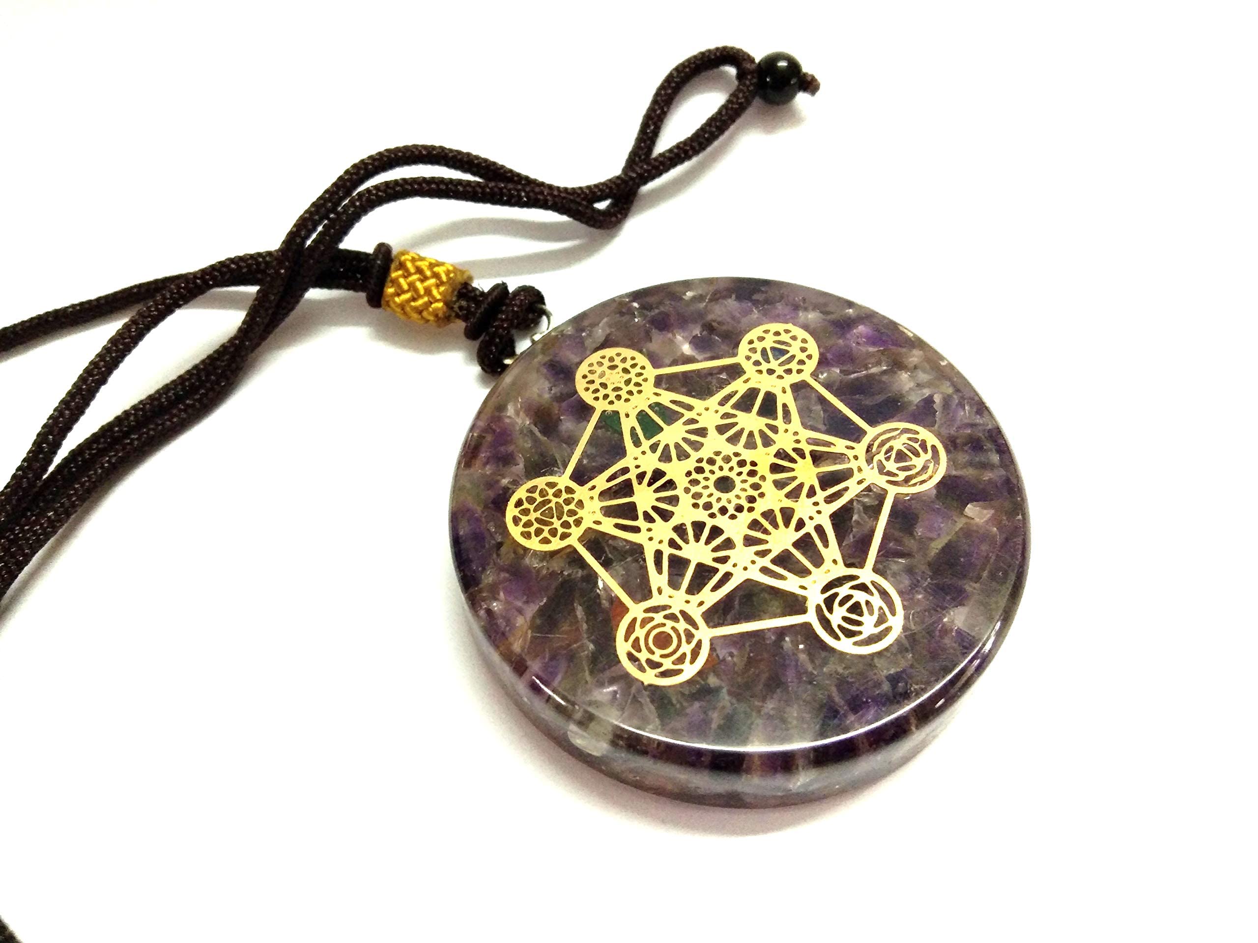 Amethyst Metatron Orgone Pendant | Healing Meditation Spiritual Energy | Metatron Pendant