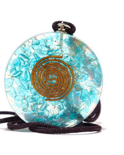 Feroza With Copper Coil Metatron Pendant | Meditation calmness Reiki Chakra Balancing | Metatron Pendant