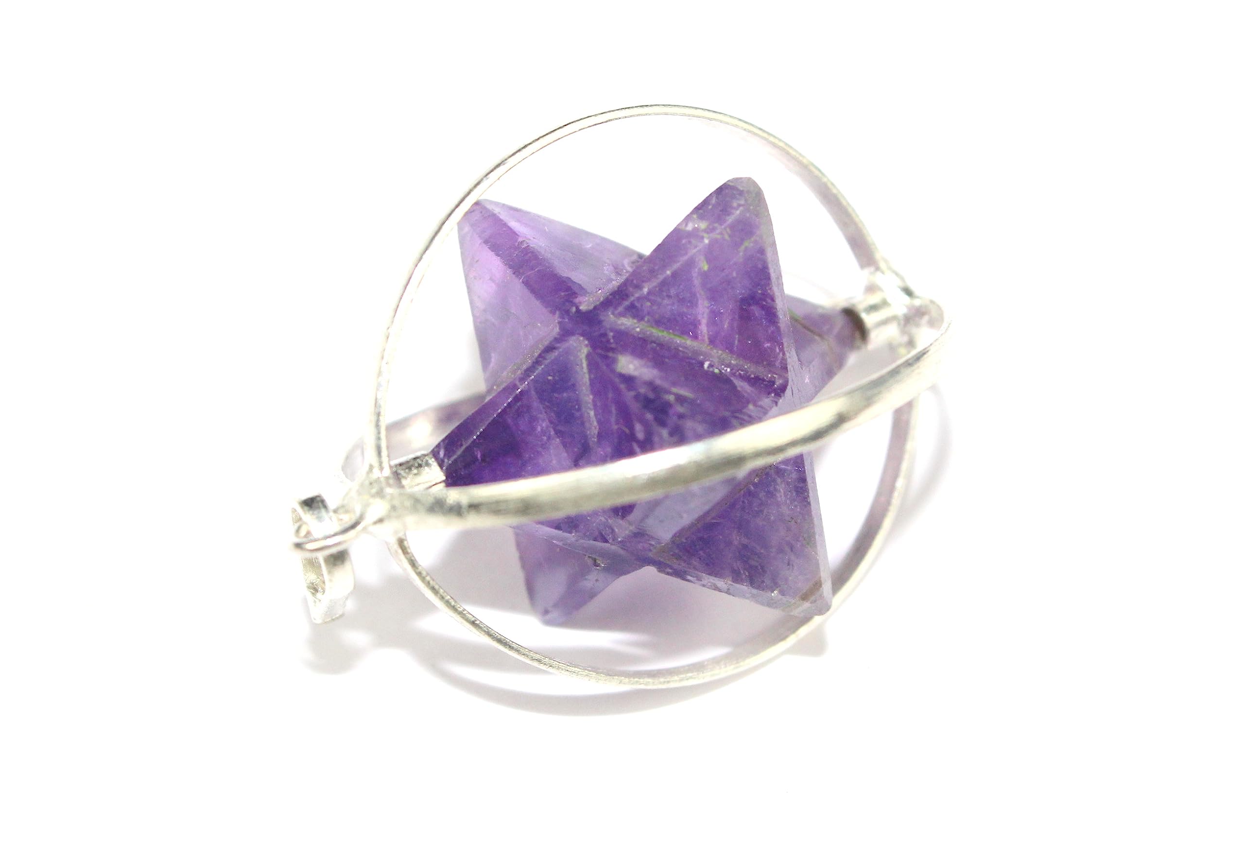 Amethyst Spinning Star Merkaba Pendant | Spiritual Healing Energy Meditation | Merkaba Pendant