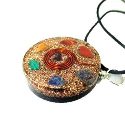 Tourmaline Round Orgone Chakra Pendant | Protection Energy Remove Negative Energy | Orgone Pendant