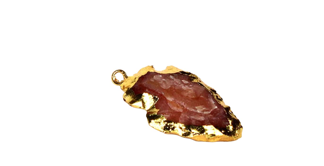 Carnelian Arrowhead Gold Plated Pendant | Creativity Spiritual Balancing Decor Agate | Arrowhead Pendant