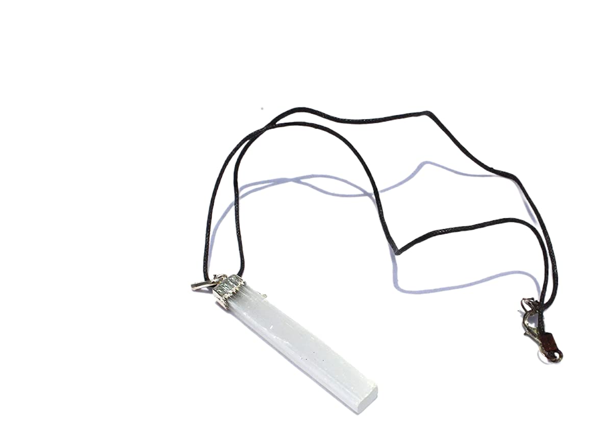 Selenite Silver Plated Pendant | Healing Spiritual Divine Crystal Therapy | Natural Crystal Pendant