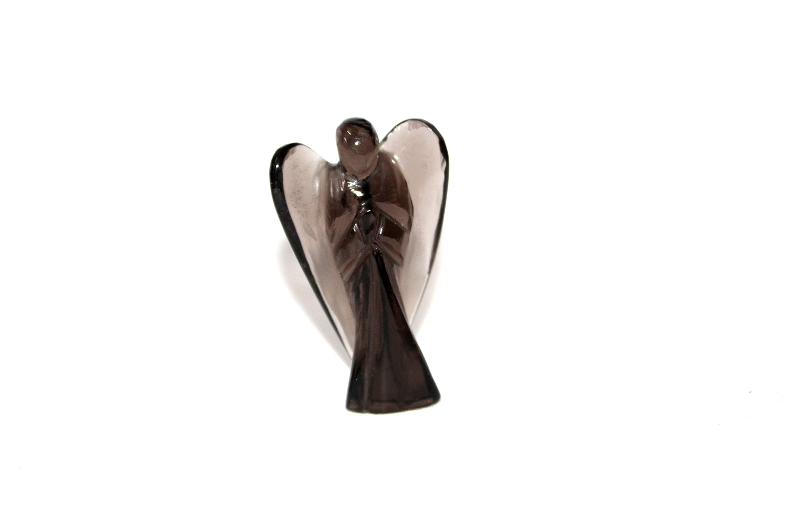 Smokey Quartz Gemstone Angel | 2-inch | Carved Pocket Crystal Guardian Angel | Natural Crystal Angel