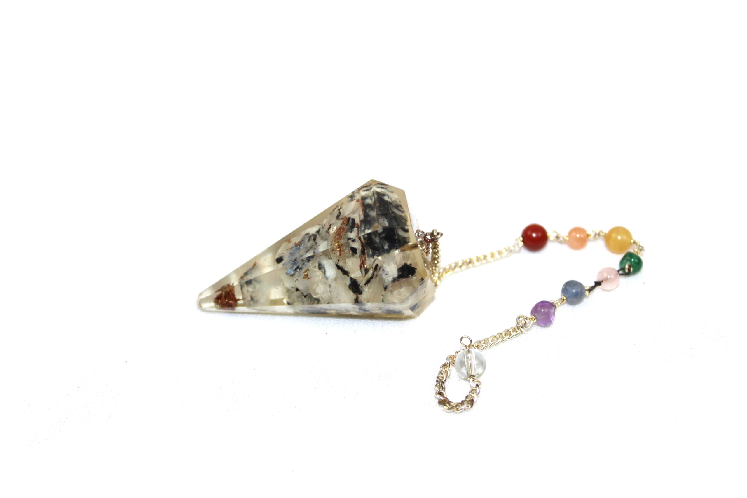 Rainbow Moonstone Orgone Pendulum | Healing | Spirituality | Dowsing | Orgone Pendulum