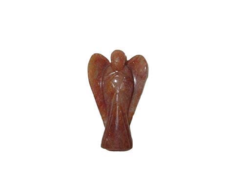 Orange Jade Angel | 2-inch | Carved Pocket Crystal Guardian Angel | Natural Gemstone Angel | Decorative Item