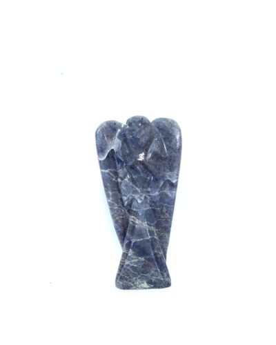 Iolite Gemstone Angel | 2-inch | Carved Pocket Crystal Guardian Angel | Natural Gemstone Angel | Home Decor