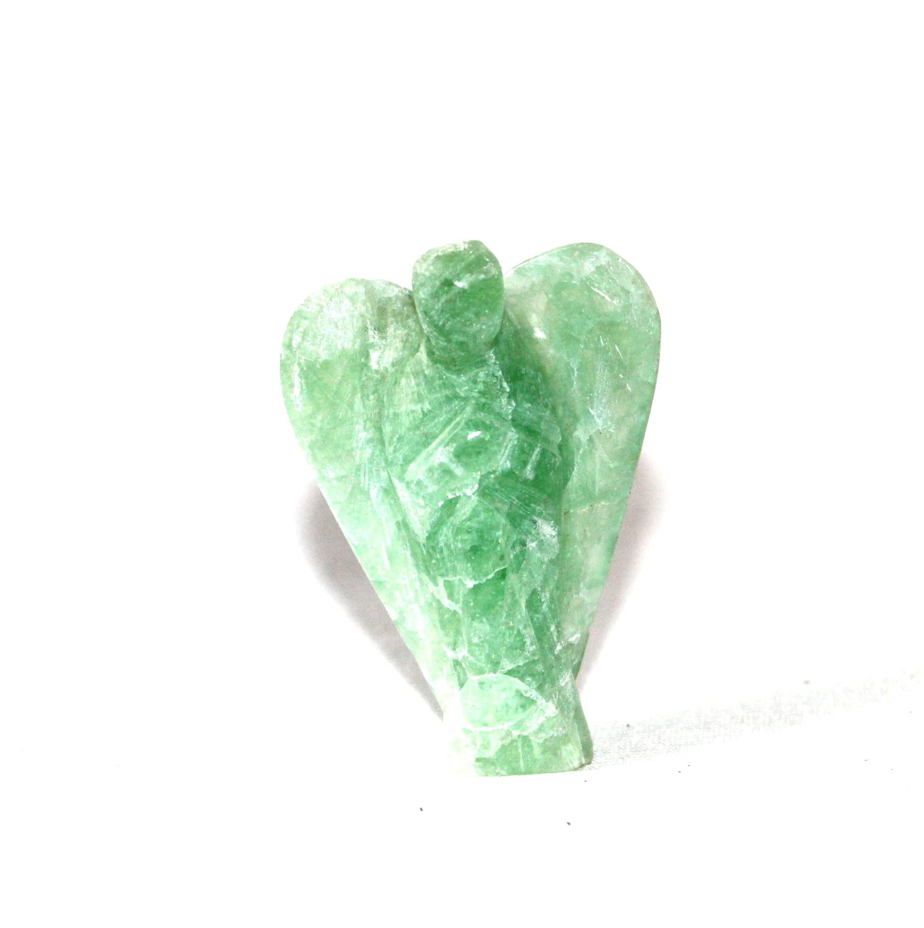 Green Flourite Gemstone Angel | 2-inch | Carved Pocket Crystal Guardian Angel | Natural Crystal Angel | Home Office Decor