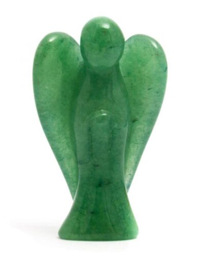 Green Aventurine Angel | 2-inch | Carved Pocket Crystal Guardian Angel | Natural Gemstone Angel | Home Office Decor