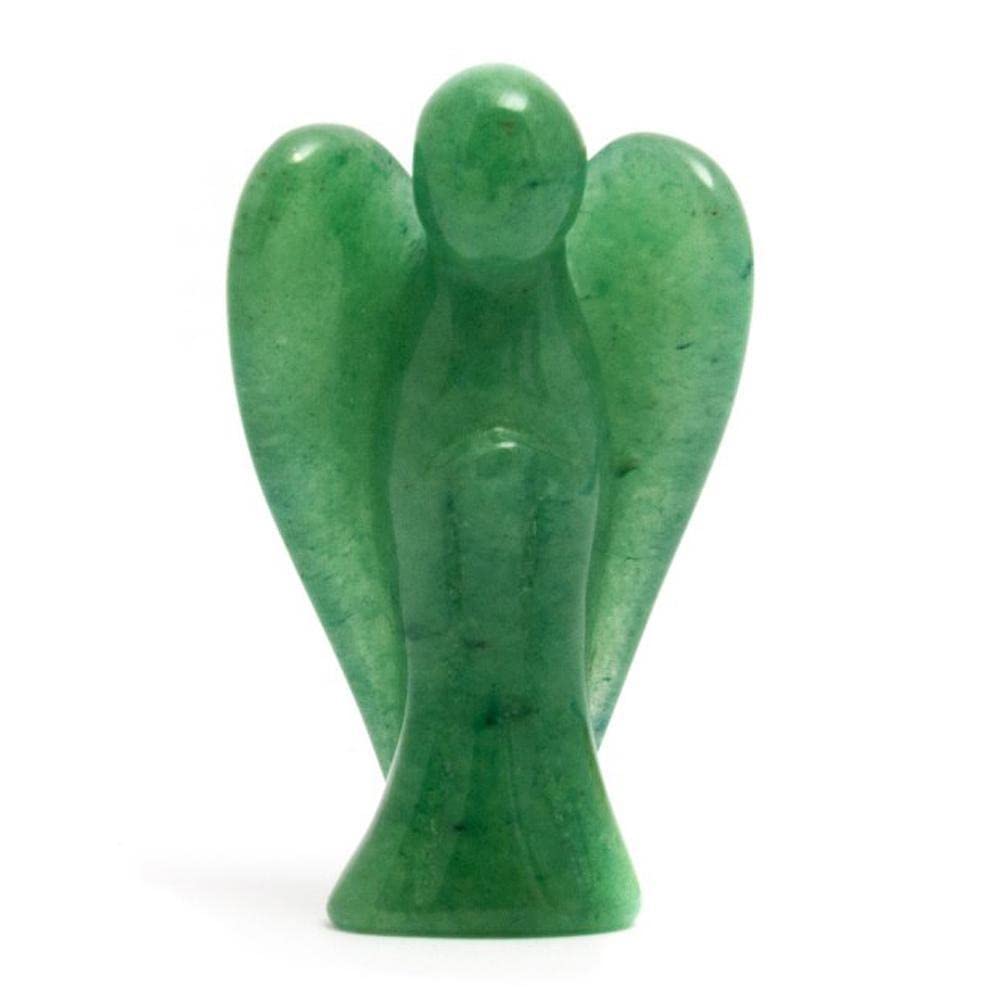 Green Aventurine Angel | 2-inch | Carved Pocket Crystal Guardian Angel | Natural Gemstone Angel | Home Office Decor