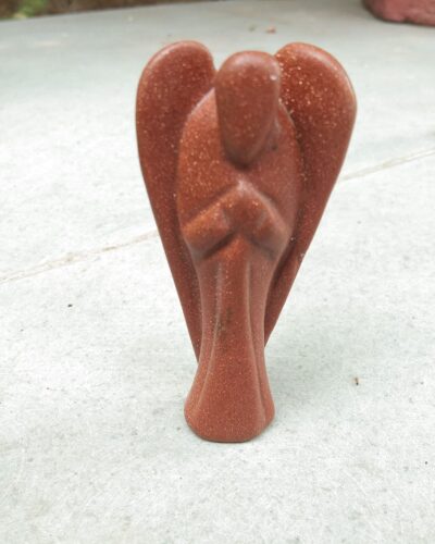 Red Goldstone Gemstone Angel | 3-inch | Spirituality | Natural Crystal Angel | Home Office Decor