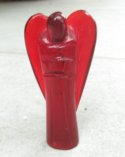 Red Glass gemstone Angel | 3-inch | Healing | Divine , Meditation | Home Office Decor | decorative Item
