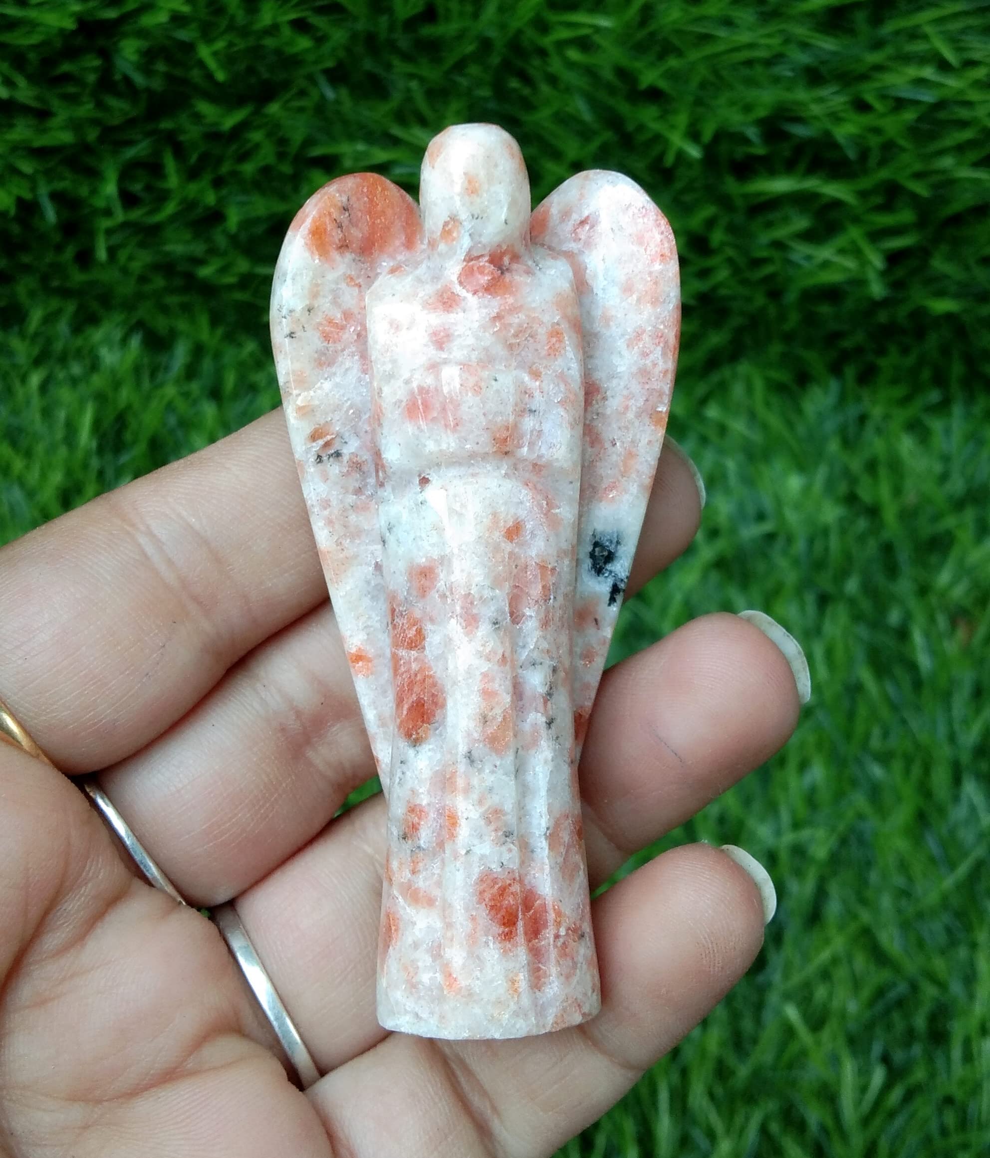 Sunstone gemstone Angel | 3-inch | Spiritual Energy | Divine | Natural Gemstone Angel | Home Office Decor