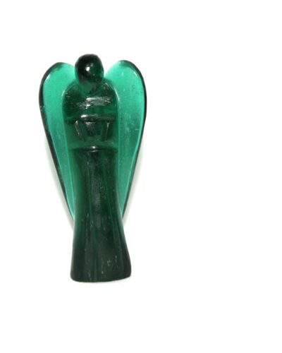 Green Glass Angel | 3-inch | Guardian Angel | Carved Pocket Peace | Home Office Decor