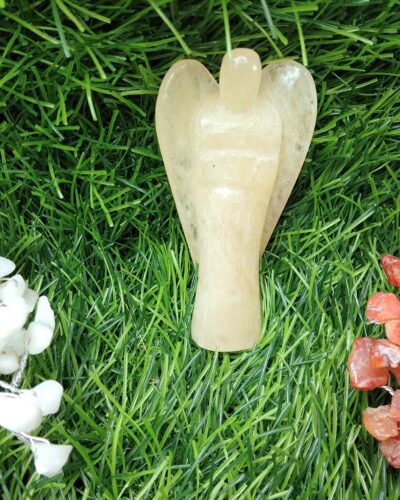 Yellow Aventurine Gemstone Angel | 3-inch | Spiritual Healing | guardian Angel | Natural Crystal Angel | Home Office Decor