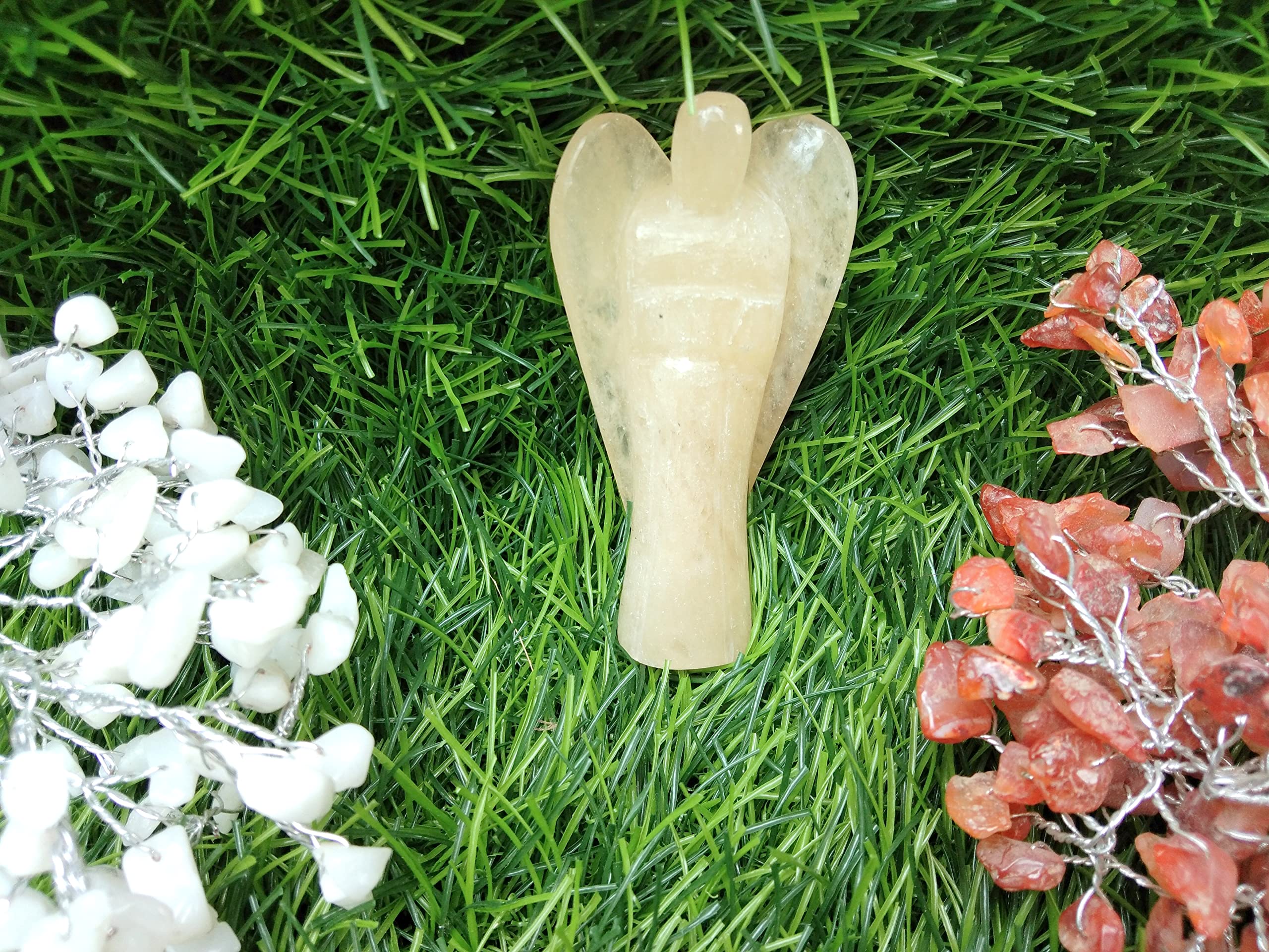 Yellow Aventurine Gemstone Angel | 3-inch | Spiritual Healing | guardian Angel | Natural Crystal Angel | Home Office Decor