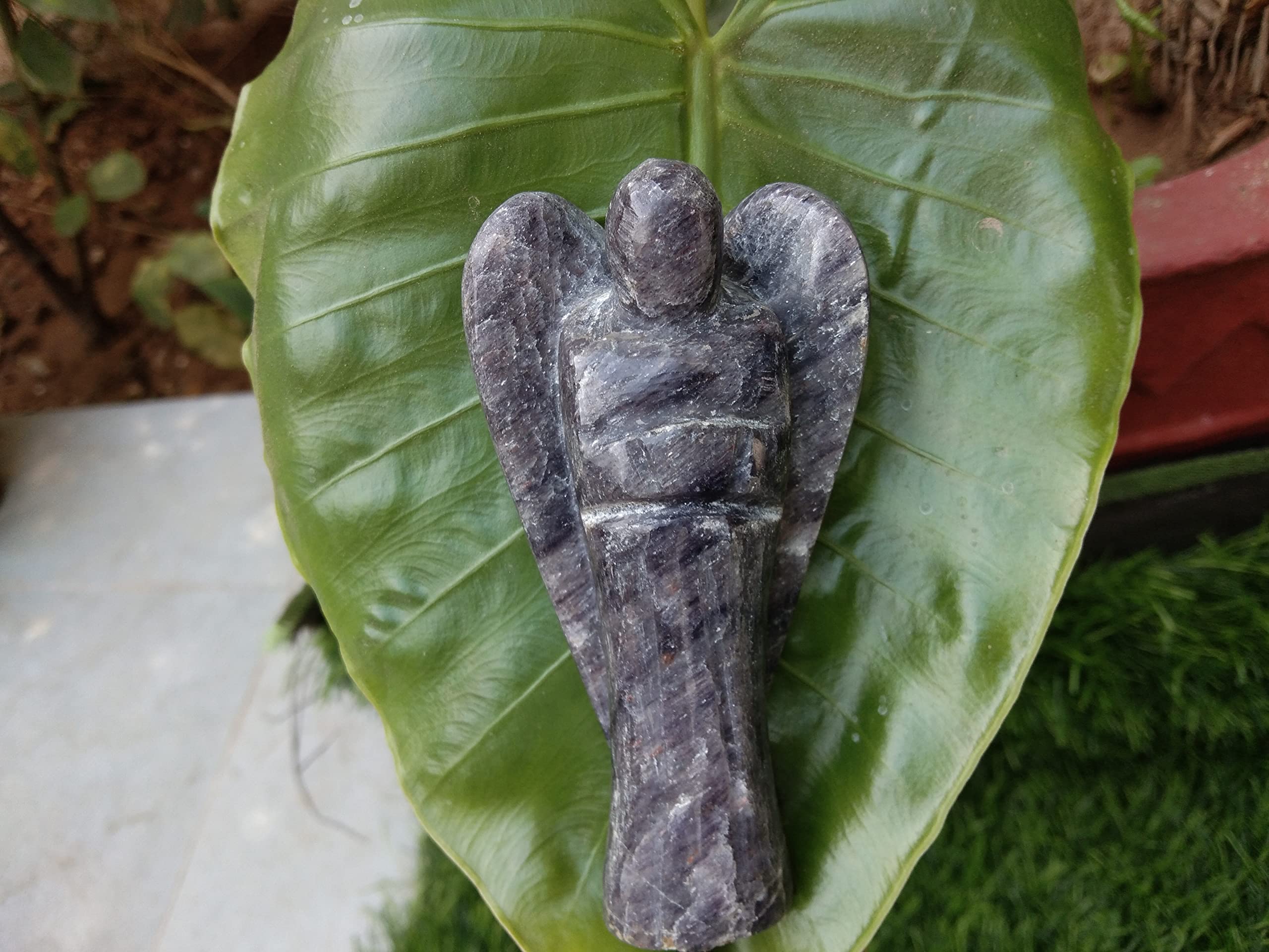 Blue Aventurine Gemstone Angel | 3-inch | Crystal Figurine Statue Pocket Angel | Natural Crystal | Home Office Decor