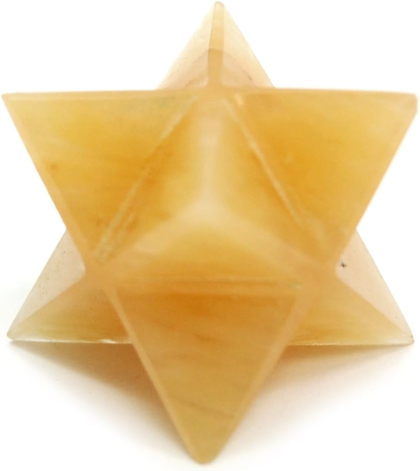 Yellow Aventurine gemstone Merkaba | 1-inch | Spiritual Energy | Natural Gemstone Merkaba | Home Office Decor
