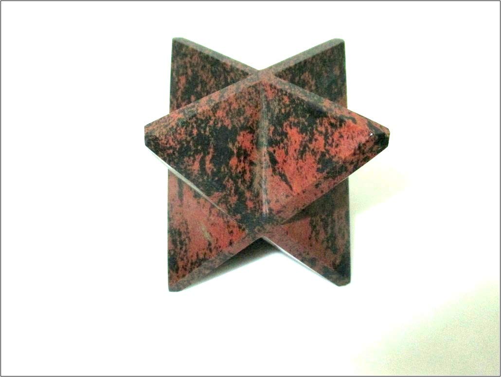 Mahogany Obsidian Gemstone Merkaba | 2-inch | Positive energy | Chakra Balancing | Natural Crystal Merkaba | Decorative item | Home Office Decor