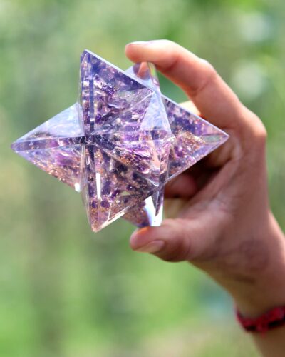 Amethyst Orgone Merkaba | 4-inch | Stress Anxiety Relief | Home Office Decor | Decorative Item