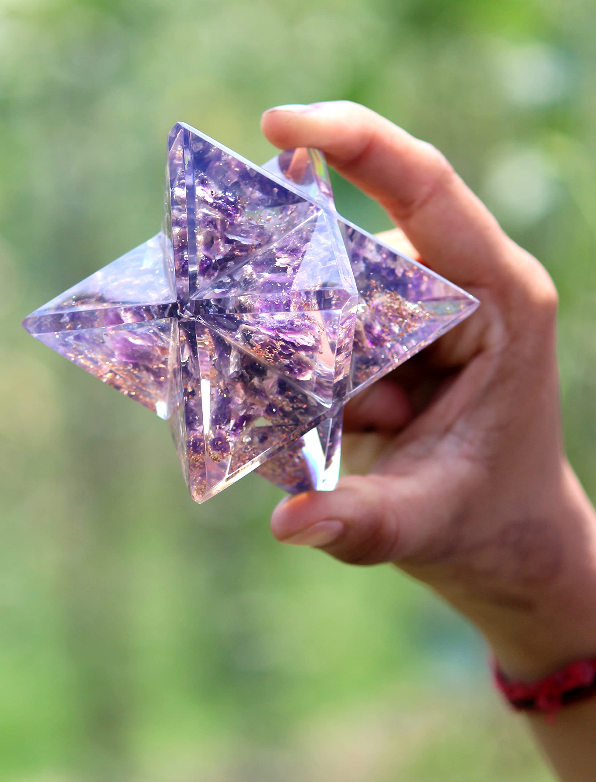 Amethyst Orgone Merkaba | 4-inch | Stress Anxiety Relief | Home Office Decor | Decorative Item