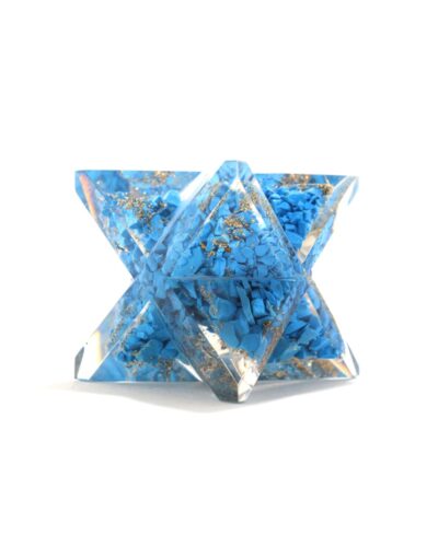 Turquoise Orgone Merkaba | 4-inch | Copper Metal Mix | Decorative Item | Home Office Decor
