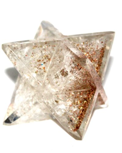 Crystal Quartz Orgone Merkaba | 4-inch | Copper Metal mix | Healing Positive energy | Decorative Item | Home Office Decor