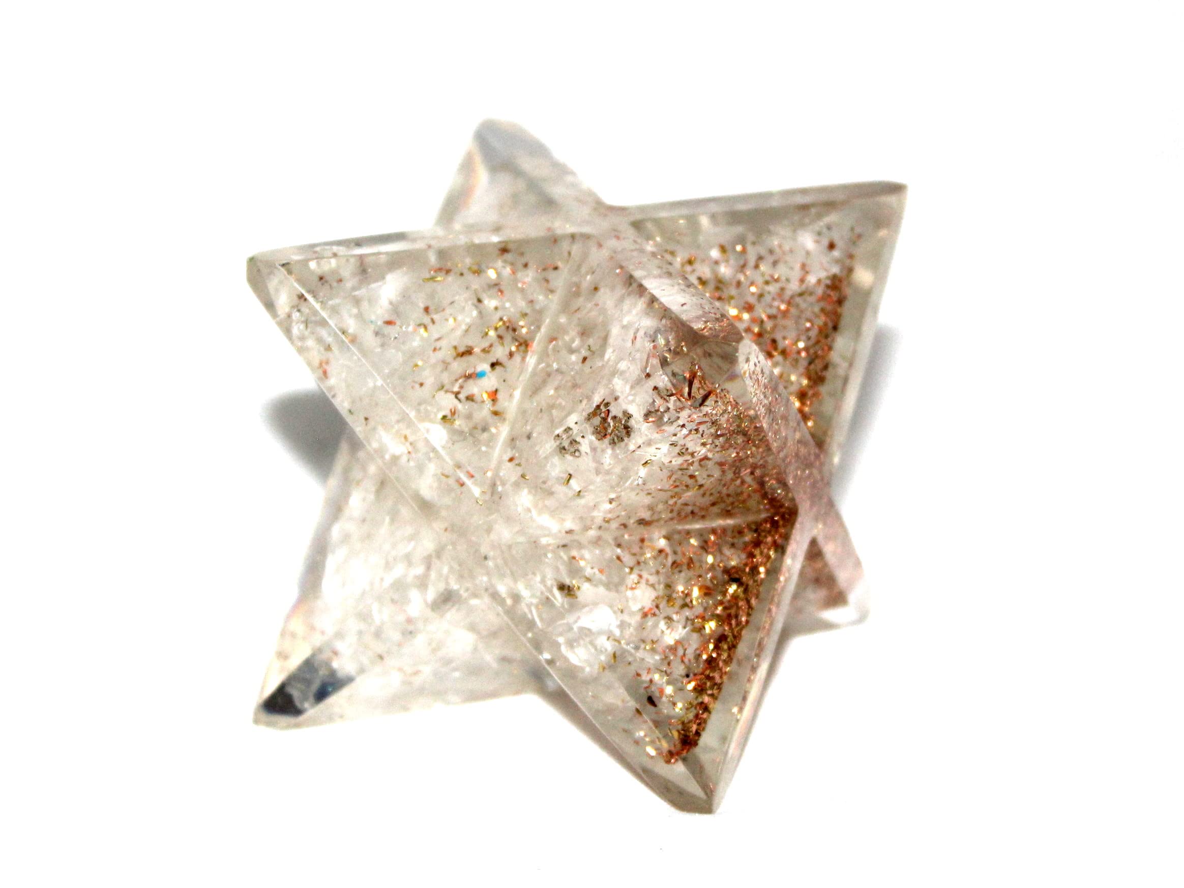 Crystal Quartz Orgone Merkaba | 4-inch | Copper Metal mix | Healing Positive energy | Decorative Item | Home Office Decor