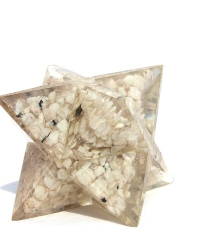 Rainbow Moonstone Orgone Merkaba | 4-inch | Positive Energy | Home Office Decor