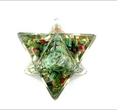 Ruby Fuschite Orgone Merkaba | 4-inch | Copper Metal Mix | Rare Healing Positive energy | Home Office Decor | Decorative Item