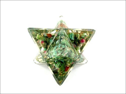 Ruby Fuschite Orgone Merkaba | 4-inch | Copper Metal Mix | Rare Healing Positive energy | Home Office Decor | Decorative Item