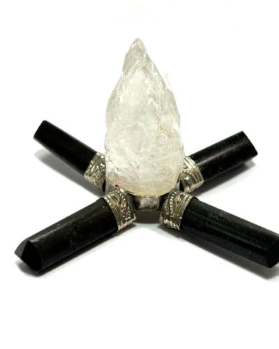 Natural Crystal Tourmaline Generator | 4-point | Positivity | Vaastu Healing Cleansing Energy Spiritual | Home Decor