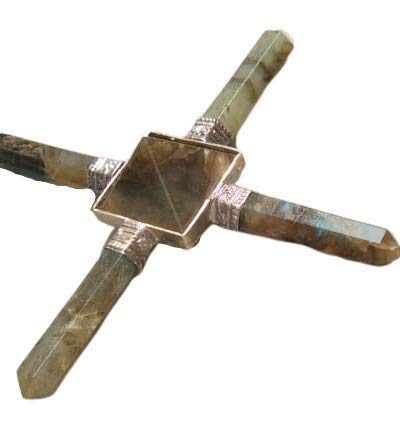 Natural Labradorite Generator | 4 point | Crystal Therapy | Positive energy | Energy Balance | Aura Cleansing