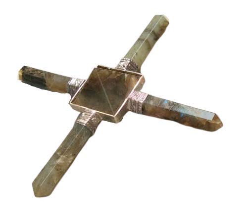 Natural Labradorite Generator | 4 point | Crystal Therapy | Positive energy | Energy Balance | Aura Cleansing