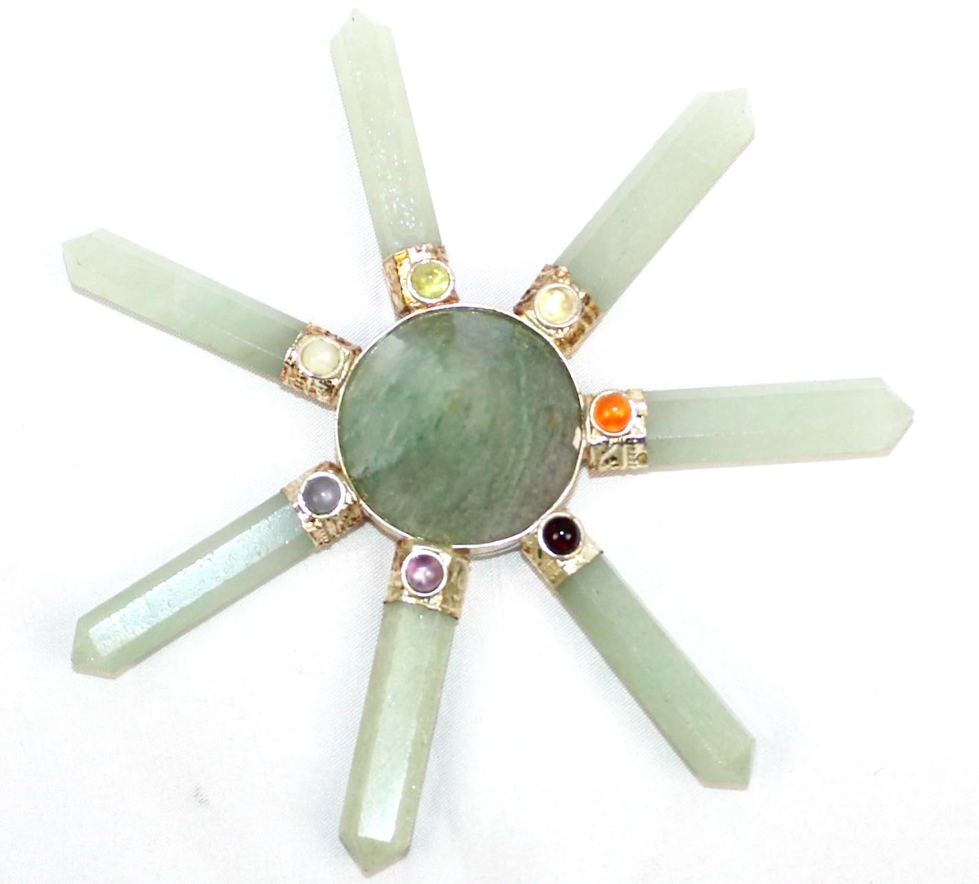 Natural green Aventurine Generator | 7 Point | Crystal Therapy | Spiritual Healing | Divine Energy | Improve energy Flow