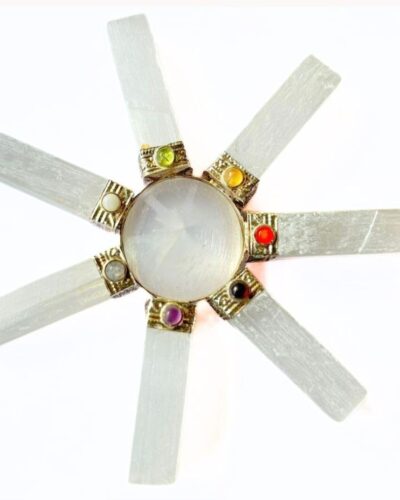 Natural Selenite Energy Generator | 7 Point | Purification | Cleanse Crystal | Energy Healing | Chakra Balancing