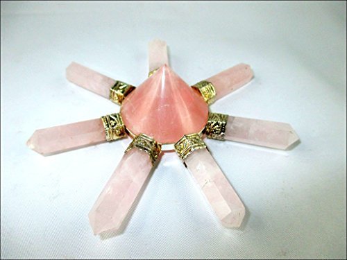 Natural Rose Quartz Generator | 7 Point | Promote Love , Helps in Relationship | Crystal Therapy | Spiritual Energy